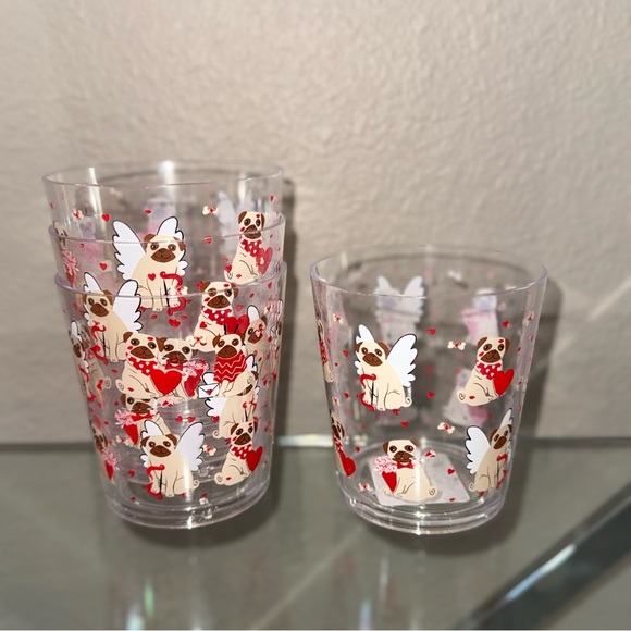 Valentine’s Day Cupid Pug and Hearts Cups - Picture 2 of 2